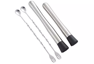 Muddler Cocktail Stainless Steel Bar Spoon Stirrer Mixing Mojitos Fruit Drinks • $16.87