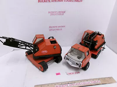 (2) Vintage Tonka Orange Cranes Truck Pressed Steel 1970's*Missing/Broken Crane • $11.50