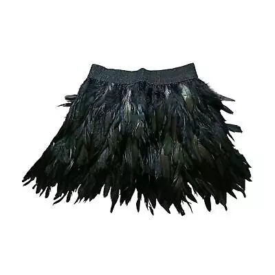 £21.36 • Buy Women's Ostrich Feather Skirt Punk Leather Ajustable Waist Belt For Party