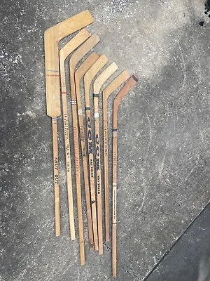 Vintage Wood Ice Hockey Stick Lot Collection  Bobby Hull Ccm Goalie Racers • $212.49