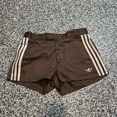 Rare Vintage 1980’s Adidas Brown Tennis Shorts Mens Trefoil Logo Sz 32 Waist • $99.95