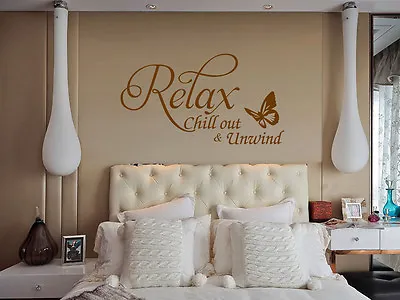£4.31 • Buy Relax Butterfly Vinyl Art Wall Sticker Quote Bedroom Wall Decal Uk    SH139
