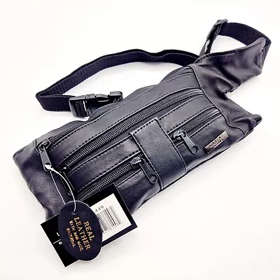 Real Leather Market Traders Money Cash Waist Strap Belt Zip Bag High Quality • £19.99