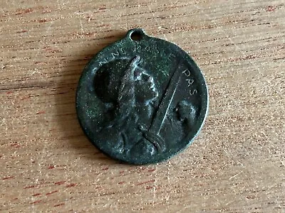 1916 Battle Of Verdun Medal FOB Pendant WW1 ON NE Passe Pas Vintage Antique • $19.96