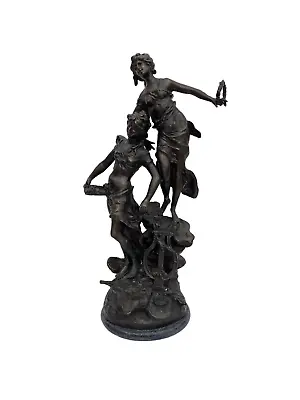 Rare Spring Time L. & F. Monreau Bronze Statue 23 Inch Floral Muses Women French • $1300