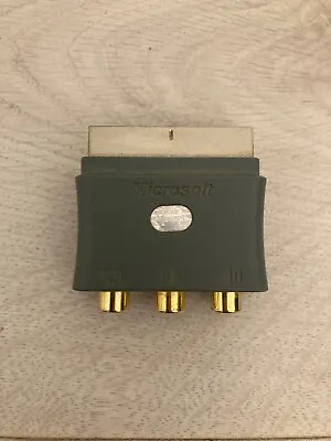 XBOX 360 Scart Adaptor Microsoft Official RGB AV Connector Block Plug • £2