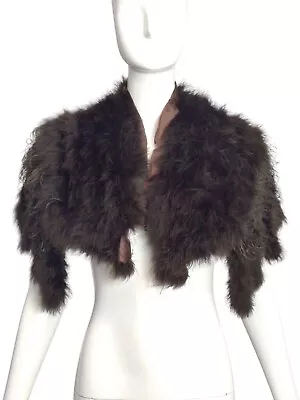 1930s Brown Feather Capelet • $169