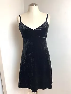 As U Wish Jrs' Velvet Spaghetti Strap Little Black Dress Formal Size XS • $18