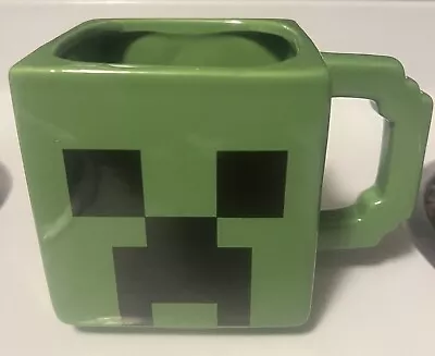 Minecraft Creeper Zak Square Ceramic Mug 8 Oz Coffee Cup Mojang Jinx Green • $16.99