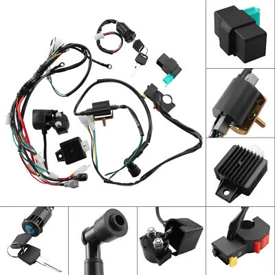 Wiring Harness Wire Loom CDI Ignition Kit For 70 90CC 110CC ATV Electric Quad US • $23.98