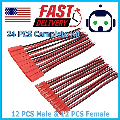 12 Pairs 145mm JST Plug Connector Cable Male & Female For RC Lipo Battery • $4.95