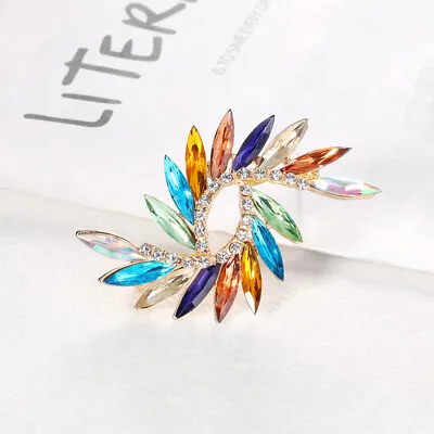 Colorful Style Crystal Brooch Pin Wedding Jewelry Corsage Dress Coat Accesso -KX • £4.44