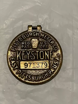 Vintage KEYSTONE Pittsburgh Meter Co-East Pittsburgh PA ~Brass Paperweight • $20