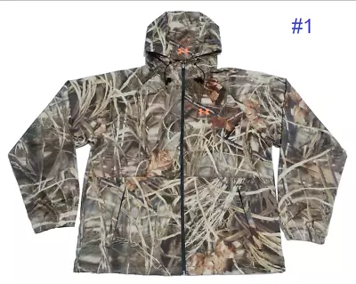 NEW Under Armour Track Cold Gear Camo Hunting Hybrid Hooded Zip Jacket Men M L • $36.99