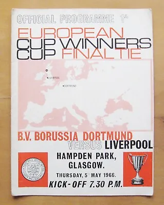 1966 ECWC Final BORUSSIA DORTMUND V LIVERPOOL *Exc Condition Football Programme* • £29.99