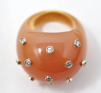 Miriam Salat RING Sterling Silver Cubic Zirconia Butterscotch Bubble SZ 9 Mirim  • $95