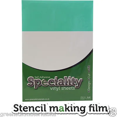 £4.45 • Buy Stencil Vinyl Sticky Paint Masking Airbrush Craft Art Sheets A4