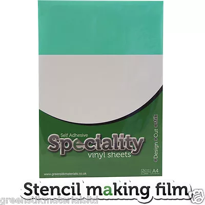 £4.45 • Buy Stencil Vinyl Sticky Paint Masking Airbrush Craft Art Sheets A4
