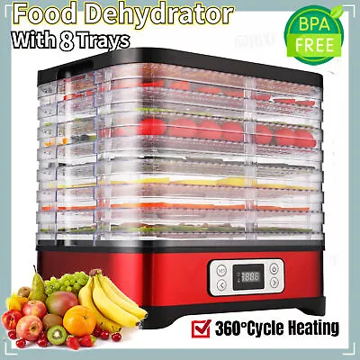 5/8 Trays Professional Electric Food Dehydrator Stainless Steel 72Hours Timing~ • $71.99