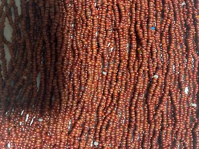 Antique Micro Seed Beads-13/0-14/0 Cinnamon Nutmeg Brown Variegated- 4g Hanks • $6.25