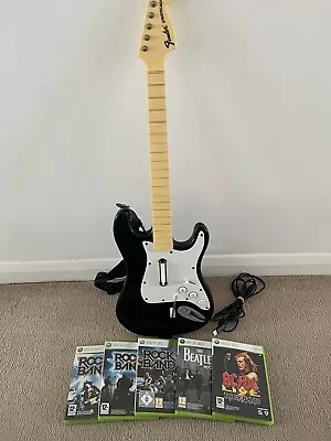 Rock Band Guitar And Games For Xbox 360 • £5