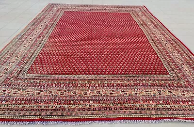 Authentic Hand Knotted Vintage Badam Gul Mir Wool Area Rug 12 X 9 Ft (74 SU) • $499.99