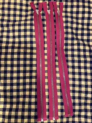 Vintage NOS 16” Conmar Conmatic Separating Brass Zipper Cotton HBT Burgundy • $5