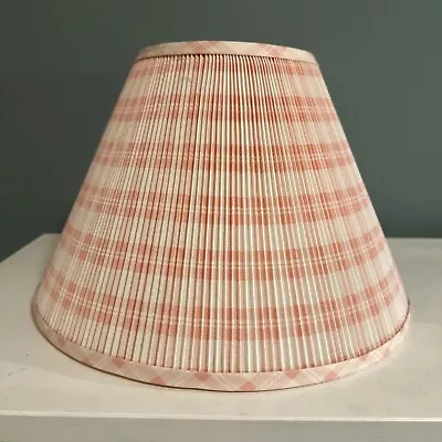 Vintage Laura Ashley Pleated Fabric Plaid Lamp Shade Pink • $65