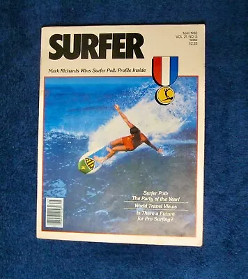 Vintage 1980 SURFER Magazine - Gerry Lopez - Buttons - Mark Richards • $15