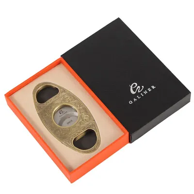 Galiner Carved Cigar Cutter Vintage Portable Sharp Blade Guillotine W/ Gift Box • $37.21