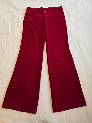 Vintage Miss Holly Corduroy Flares Bell Bottom Cotton Jeans Women's Red Size 8 • $40