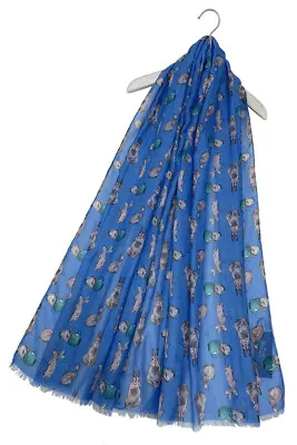 The Olive House® Womens Bunny Rabbit Scarf Blue • £8.99