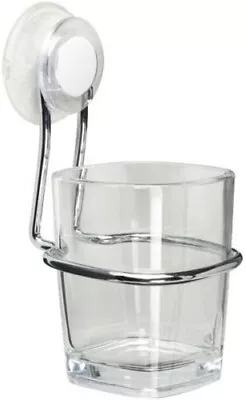 £9.89 • Buy Croydex Wall Mount Silver Suction Fit Easy To Clean Tumbler & Holder