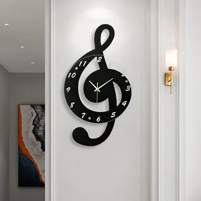 Silence Wall Watch Clock Musical Note Wall Clock Creative Office Home Decor USA • $46