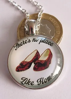 £5.99 • Buy Dorothy's Ruby Slippers Necklace Theres No Place Like Home Wizard Of Oz Theme 