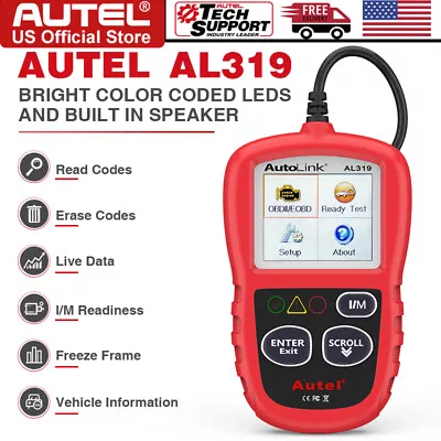 Autel Autolink AL319 OBD2 Scanner Code Reader Tool For Ford GM Toyota BMW BENZ • $31.99