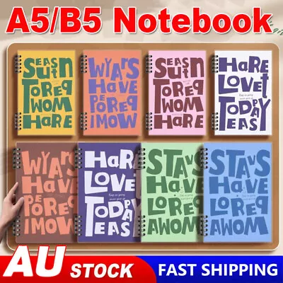A5/B5 Notebook Binder Cover Planner Loose-Leaf Detachable Coil Book Waterproof • $13.39
