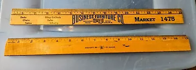 Vintage Westcott  & Advertising 15  Wooden Rulers Metal Edge Made In USA Lot X 2 • $19.99