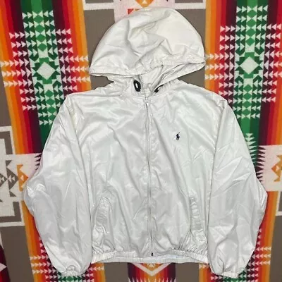 Vintage Polo Sport Ralph Lauren Nylon Windbreaker Bomber - Hood Zip Size M • $36