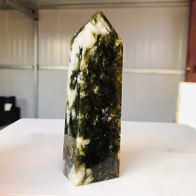 344g Natural Green Mica Quartz Crystal Tower Obelisk Reiki Mineral Healing M39 • $0.99