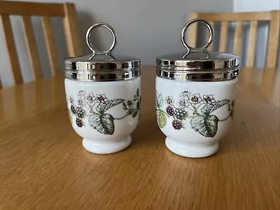 Vintage Royal Worcester Porcelain Egg Coddlers X 2 Unused Excellent Condition • £15