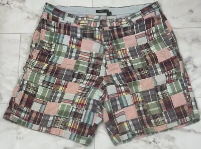 J.Crew Shorts Mens Size 38 Vintage  Madras Plaid  Patchwork Shorts 9” Inseam • $23.99