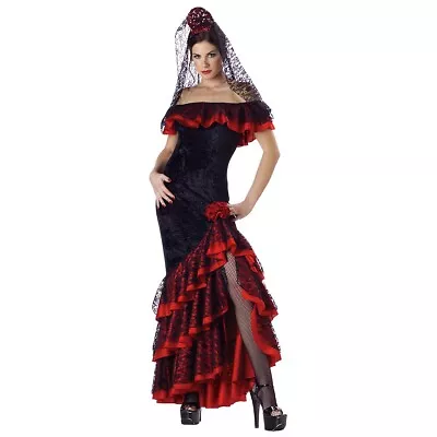 Flamenco Dancer Costume Adult Senorita Halloween Fancy Dress • $70.10