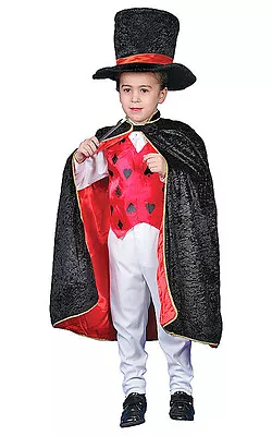 £21.95 • Buy Kids Magician Cape Costume Outfit Childrens Magicians Wand & Hat Girls Boys 3-14