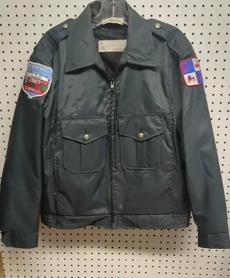 Vintage Clinton Fire Department Jacket W/ Patches Lined-Zip-Up-Size Small Reg • $36