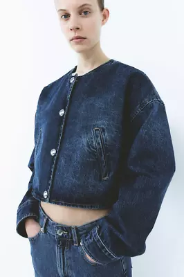 H & M Oversized Button-front Jacket For Women (Dark Denim Blue) • $116