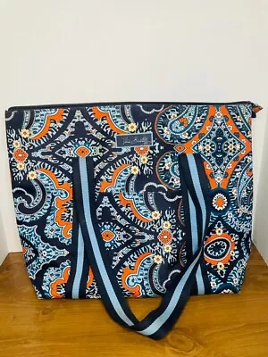 Vera Bradley Cooler Insulated Grocery Picnic Tote Bag Blue Orange Paisley Large • $33.99