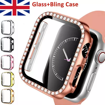 For Apple Watch Series 3/4/5/6/7 8 SE Diamond Bling Protective Bumper Cover Case • £5.39