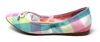 Isaac Mizrahi Women's Nadori Pointed Toe Ballet Flat Pink Plaid Size 7.5 M US • $27.15