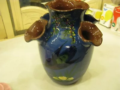 Beautiful Vintage Longpark Torquay Pottery England Kingfisher Udder Vase  #PO56 • £19.95